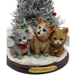 A Meow-Y Christmas To All Caroling Kitten Tree Light-Up Bradford Exchange Figuri
